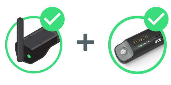 HAVEN devices with checkmarks