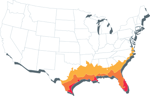 US humid climate zone map